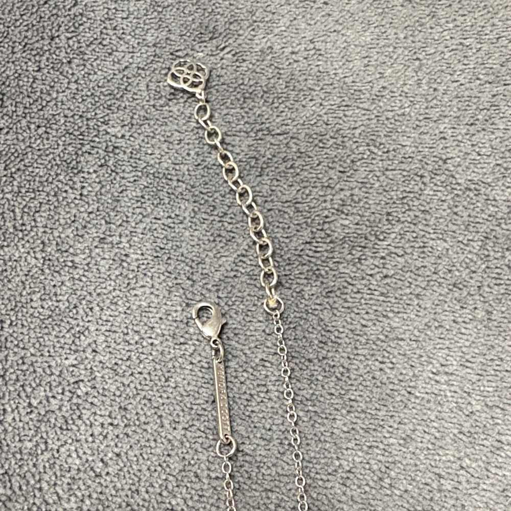 Kendra Scott Silver Necklace with Yellow Hexagon Pendant - Picture 2 of 3